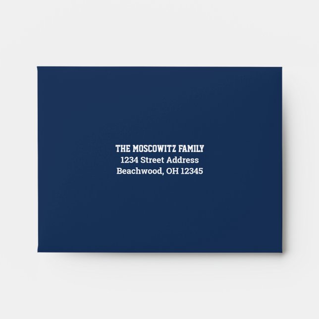 Navy, Grey, White RSVP Envelope (Front)