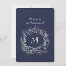 Navy Groomsman Proposal Card