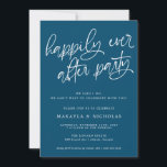 Navy Happily Ever After Party Wedding Reception Invitation<br><div class="desc">This invitation is the perfect way to invite friends and family to your wedding celebration whose original plan may have been interrupted due to the pandemic.</div>