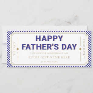 Navy Happy Father's Day Gift Voucher Card