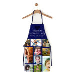 Navy Heart Best Baker Chef Grandma Photo Collage Apron<br><div class="desc">This cute and sweet apron is perfect for any grandma. It features 13 customisable photos of her beautiful grandchildren. It also features the quote, "Proud Grandma. Best baker and chef, sprinkling every grandchild with love and affection, " in black handwritten cursive typography and dark navy heart on top of a...</div>