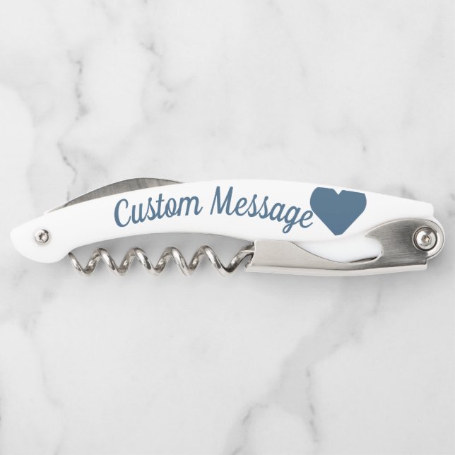 Navy Heart Custom Corkscrew (Back)