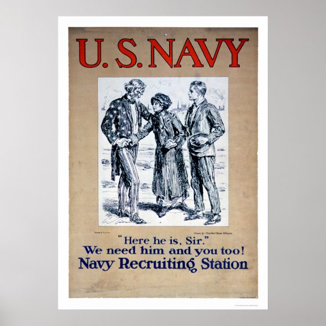 Navy - Here he is Sir (US02306) Poster (Front)