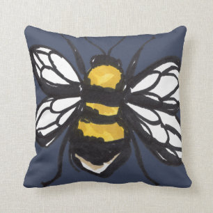 Navy Humble Bumblebee Cushion