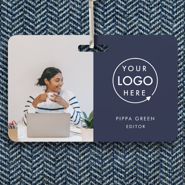 Navy ID Card | Modern Trendy Employee Blue ID Badge (Creator Uploaded)