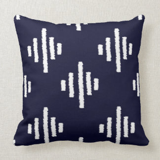 Navy Ikat cushion
