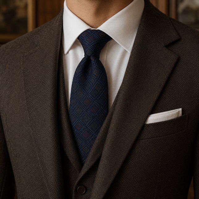 Navy Imperial Dobby Jacquard Tie (Creator Uploaded)