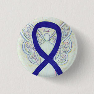 Navy, Indigo, Dark Blue Awareness Ribbon Angel Pin