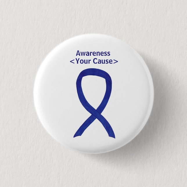Navy, Indigo, Dark Blue Awareness Ribbon Pin (Front)