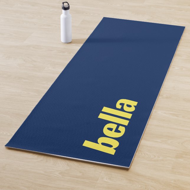 Navy Indigo Elegant Name | Stylish Simple Yoga Mat (In Situ)