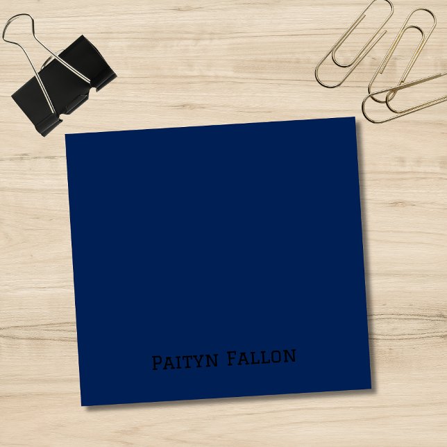 Navy Indigo Professional Minimalist Black Script Post-it Notes (Creator Uploaded)