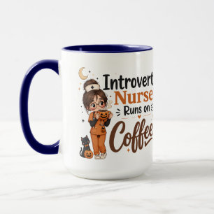 Navy Introvert Nurse Mug Funny Halloween Nursing