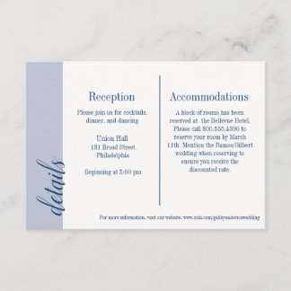 Navy Invitation Insert, Caroline Wedding