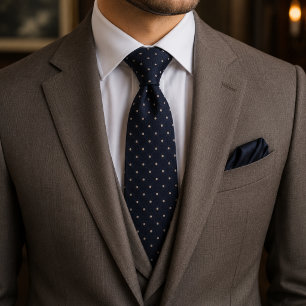 Navy Ivory Timeless Executive Couture Tie