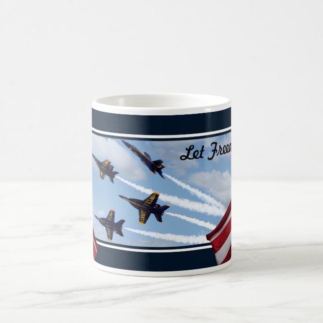 Navy Jets F/A-18 E/F Super Hornets Angels  Coffee Mug (Center)