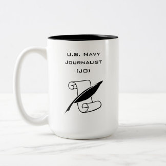 Navy Journalist Two-Tone Mug, 15 oz Coffee Mug