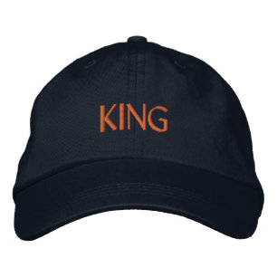 Navy KING Text Handsome Perfect-Hat for Style Wear Embroidered Hat