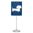 Navy Lamp Shade + White Dachshund