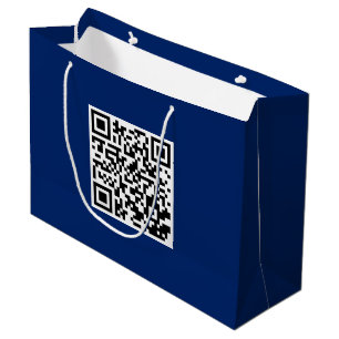 Navy Large Custom Bag QR Code for Brand Marketing