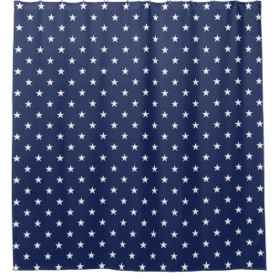 Navy Large Stars Shower Curtain