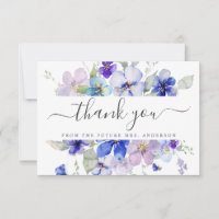 Navy Lavender Floral Viola Purple Bridal Shower