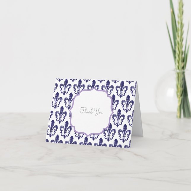 Navy/Lavender Thank You Card (Front)