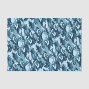 Navy & Light Blue Camouflage Pattern Tissue Paper