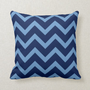Navy & Light Blue Chevron Zigzag Pattern Cushion