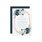 Navy & light blue floral geometric wedding
