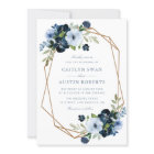 Navy & light blue floral geometric wedding