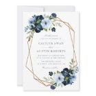 Navy & light blue floral geometric wedding