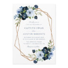 Navy & light blue floral geometric wedding