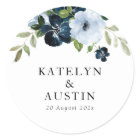 navy & light blue floral wedding