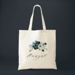 navy light blue flowergirl wedding tote bag<br><div class="desc">A lovely floral garland design with elegant dusty blue and navy blue flowers.</div>