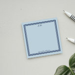 Navy & Light Blue Monogrammed Post-it Notes<br><div class="desc">Monogrammed post-it notes in light blue with a navy blue frame. Add your initials and name. A plain elegant design.</div>