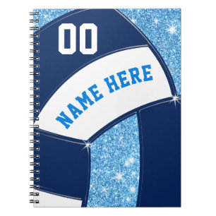 Navy Light Blue Personalised, Volleyball Notebooks
