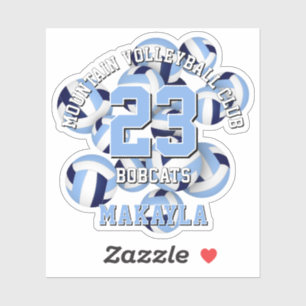 navy light blue volleyballs cluster w athlete name
