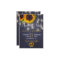 Navy light rustic sunflowers save the date wedding