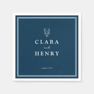 Navy Lobster New England Wedding Napkins