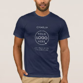 Navy Logo Name | Business Staff Employee Blue T-Shirt (Front)