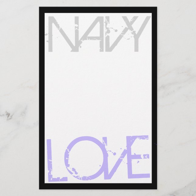 Navy Love Stationary Stationery (Front)