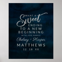 Navy Lustre a Sweet Ending Treat Bar Wedding Sign