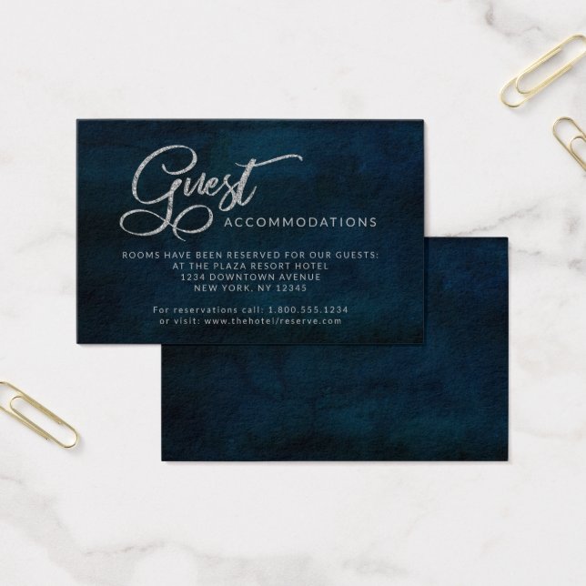 Navy Lustre Blue Guest Accommodations Insert Card (Office)