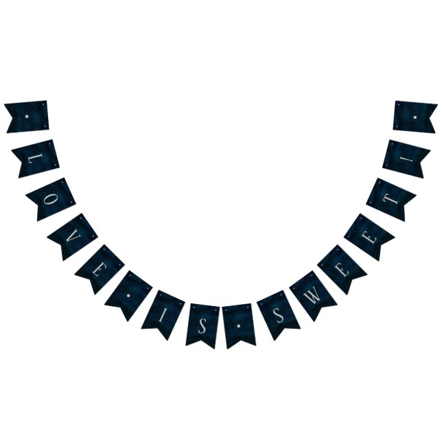 Navy Lustre Dark Blue Love is Sweet Wedding Bunting (All)
