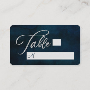 Navy Lustre Dark Blue Seating Wedding Table Number Place Card
