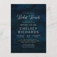 Navy Lustre Dark Blue Silver Bridal Brunch Shower
