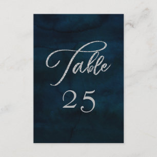 Navy Lustre Silver Seating Wedding Table Numbers