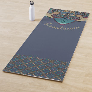 Navy Mandala Pilates Yoga Exercise Mat