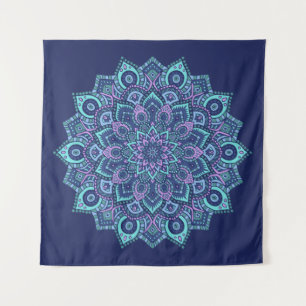 Navy Mandala Tapestry
