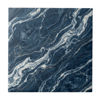 Navy Marble Bold Contemporary Design Look Tile